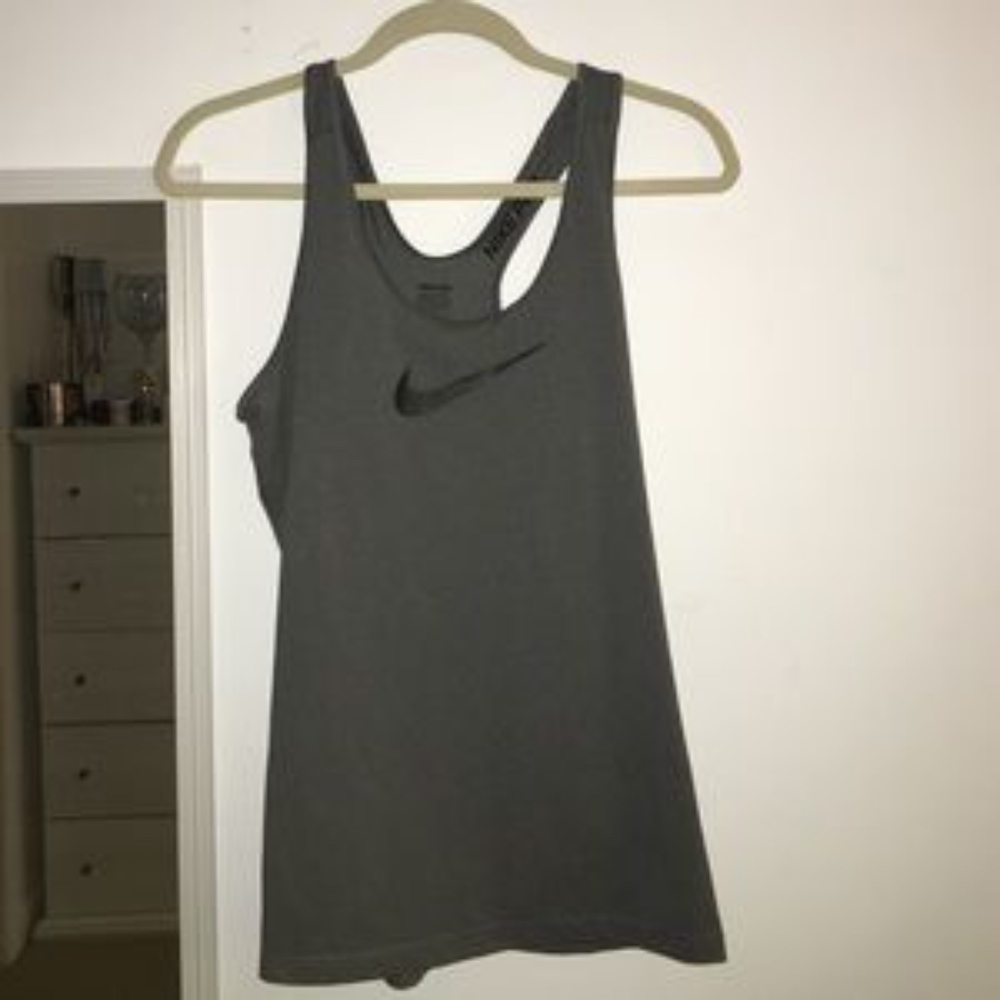Nike Pro Dri Fit Grey Racer Back Tank Top